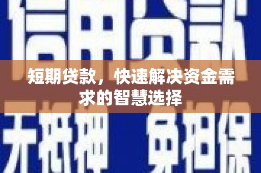 闵行短期贷款，快速解决资金需求的智慧选择
