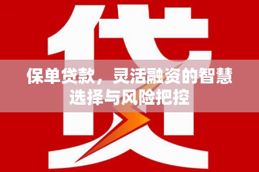 闵行保单贷款，灵活融资的智慧选择与风险把控