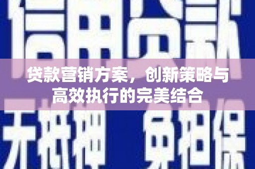 闵行贷款营销方案，创新策略与高效执行的完美结合