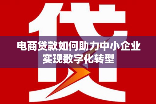 闵行电商贷款如何助力中小企业实现数字化转型