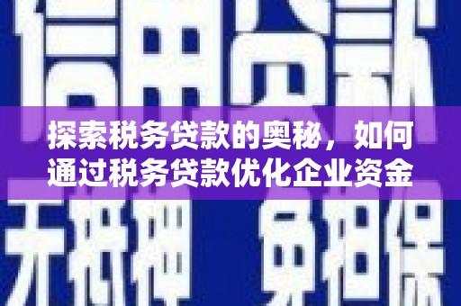 闵行探索税务贷款的奥秘，如何通过税务贷款优化企业资金流