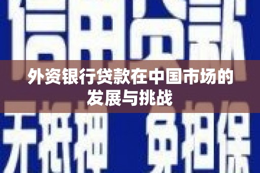 闵行外资银行贷款在中国市场的发展与挑战