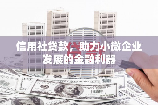闵行信用社贷款，助力小微企业发展的金融利器