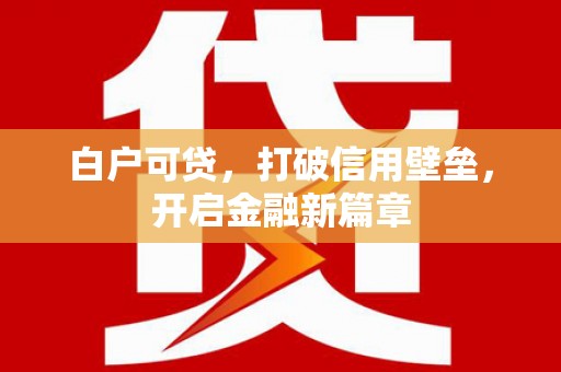 闵行白户可贷，打破信用壁垒，开启金融新篇章