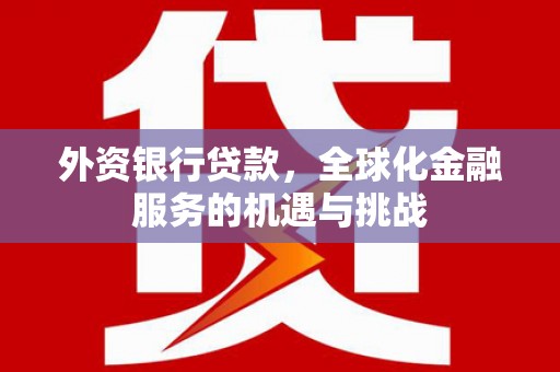 闵行外资银行贷款，全球化金融服务的机遇与挑战