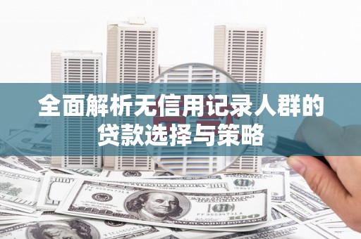 闵行全面解析无信用记录人群的贷款选择与策略