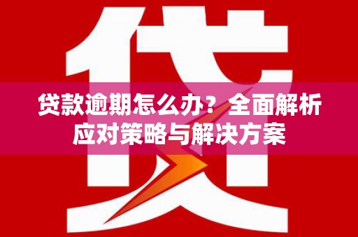 闵行贷款逾期怎么办？全面解析应对策略与解决方案