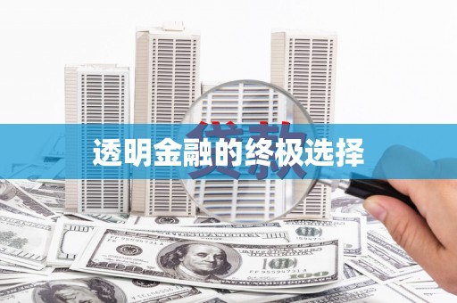闵行透明金融的终极选择